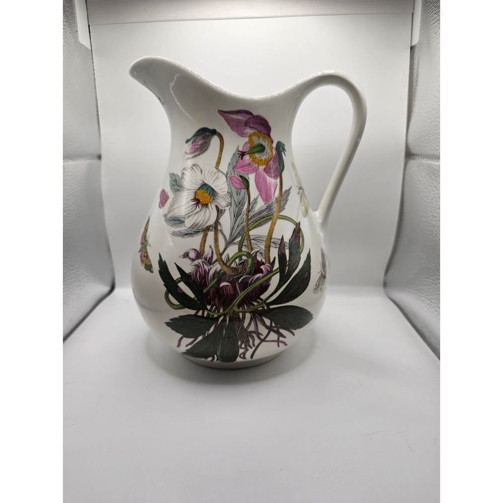 Portmeirion Botanic Garden Pitcher Helleborus Niger Christmas Rose Floral 8.5in